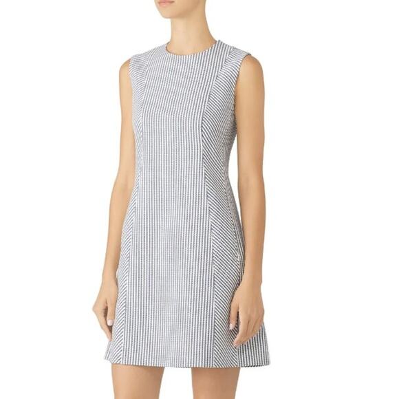 THEORY Helaina Blue White Stripe Sleeveless Dress Size 6 Business Casual Wool - Picture 1 of 12